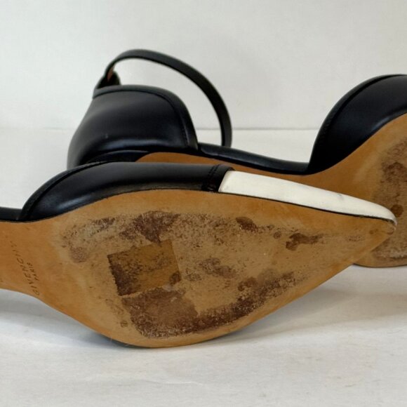 Givenchy Black/White Leather D'orsay Size 37 Excellent Condition - Picture 4 of 4